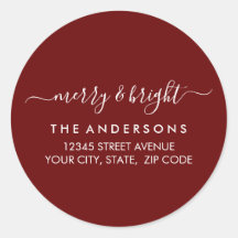 Vrolijk helder kerstvakantie rood retouradres