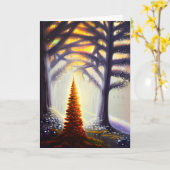 Vrolijk & helder | Kleine verlichte kerstboom Kaart (Gele Bloem)