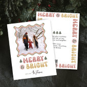 Vrolijk & Helder Kleurrijk 80s Retro Foto Kerstmis Feestdagenkaart