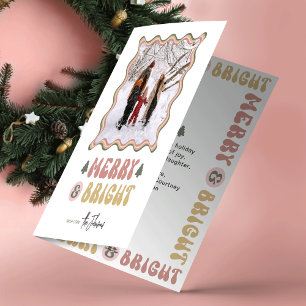 Vrolijk & Helder Kleurrijk Retro Fun Foto Kerstmis Feestdagen Kaart