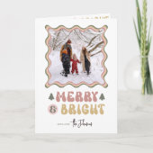 Vrolijk & Helder Kleurrijk Retro Fun Foto Kerstmis Feestdagen Kaart (Voorkant)