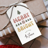 Vrolijk & Helder Kleurrijk Retro Groovy Kerstmis Cadeaulabel