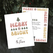 Vrolijk & Helder Kleurrijk Retro Non-Photo Kerstmi Feestdagenkaart