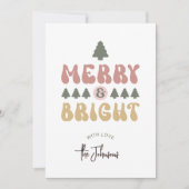 Vrolijk & Helder Kleurrijk Retro Non-Photo Kerstmi Feestdagenkaart (Voorkant)