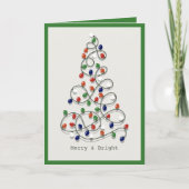 Vrolijk & Helder  Lichten Groen Kerstmis Feestdagen Kaart (Voorkant)