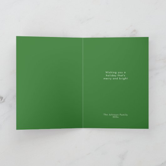 Vrolijk & Helder  Lichten Groen Kerstmis Feestdagen Kaart (Binnen)