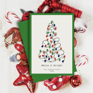 Vrolijk & Helder  Lichten Groen Kerstmis Feestdagenkaart