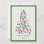 Vrolijk & Helder  Lichten Groen Kerstmis Feestdagenkaart (Voorkant)