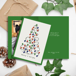 Vrolijk & Helder Lichten Groene Foto Feestdagen Kaart