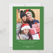 Vrolijk & Helder  Lichten Groene Foto Feestdagenkaart (Achterkant)