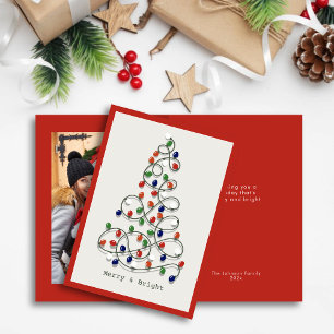 Vrolijk & Helder  Lichten Rode Foto Feestdagen Kaart