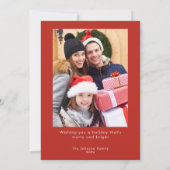 Vrolijk & Helder  Lichten Rode Foto Feestdagenkaart (Achterkant)