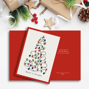 Vrolijk & Helder  Lichten Rood Kerstmis Feestdagen Kaart