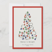 Vrolijk & Helder Lichten Rood Kerstmis Feestdagenkaart (Voorkant)