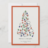 Vrolijk & Helder Lichten Sinaasappel Kerst Feestdagenkaart (Voorkant)