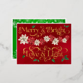 Vrolijk & helder, Liefde en Licht Folie Feestdagen Briefkaart (Voorkant / Achterkant)