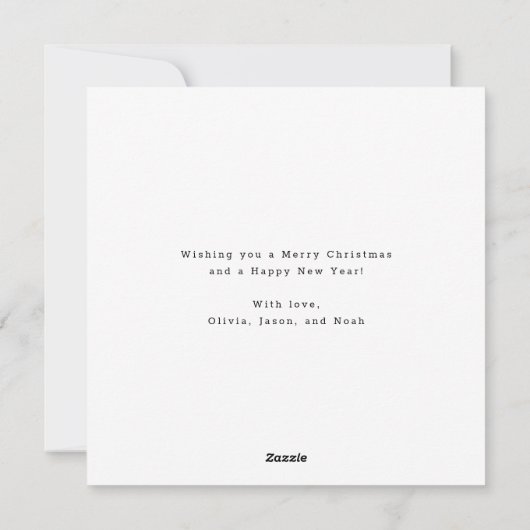 Vrolijk & Helder Minimalistisch Familie Kerstfoto Feestdagenkaart (Achterkant)