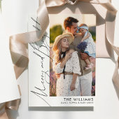 Vrolijk & Helder Minimalistische Kerstmis Fotokaar Feestdagenkaart