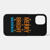 Vrolijk & Helder Modern Kerstmis Custom Name Zwart Case-Mate iPhone Case (Achterkant (horizontaal))