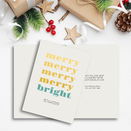 Vrolijk & Helder Modern Minimaal Blauwgroen Blauw  Feestdagen Kaart