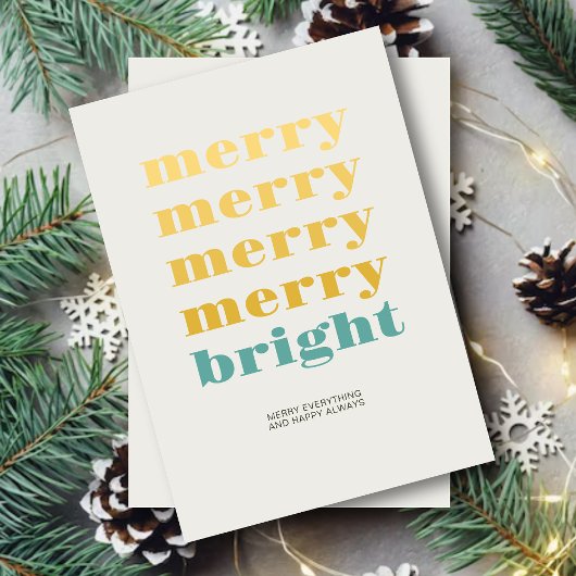 Vrolijk & Helder Modern Minimaal Blauwgroen Blauw  Feestdagenkaart