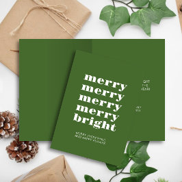 Vrolijk & Helder Modern Minimaal Groen Kerstmis Feestdagen Kaart