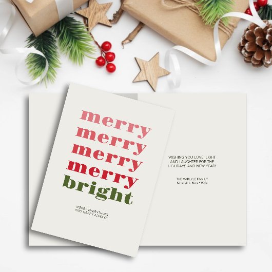 Vrolijk & Helder Modern Minimaal Groen Kerstmis Feestdagen Kaart