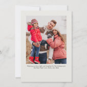 Vrolijk & Helder Modern Minimaal Rood Kerstmis Fot Feestdagenkaart (Achterkant)