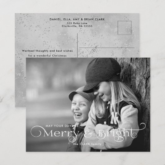 Vrolijk & Helder Modern Script en foto Briefkaart (Voorkant / Achterkant)