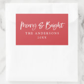 Vrolijk & Helder modern script tekst kerst Rechthoekige Sticker (Tas)