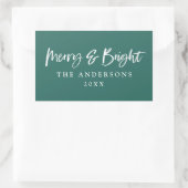 Vrolijk & Helder modern script tekst kerst Rechthoekige Sticker (Tas)