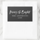 Vrolijk & Helder modern script tekst kerst Rechthoekige Sticker (Tas)