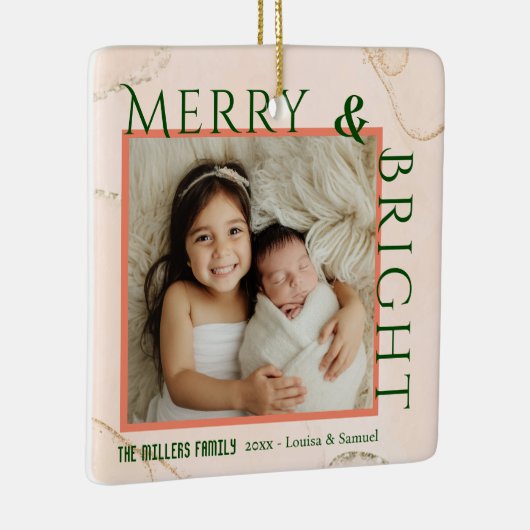 Vrolijk & Helder modern vet 1 foto Kerstmis Keramisch Ornament (Rechts)