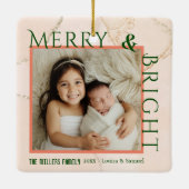 Vrolijk & Helder modern vet 1 foto Kerstmis Keramisch Ornament (Achterkant)