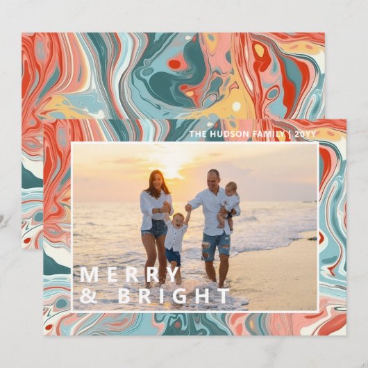 Vrolijk & Helder Modern Vloeibaar Marmer Foto Vaka (Voorkant / Achterkant)