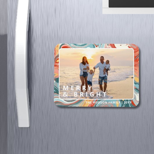 Vrolijk & Helder Modern Vloeibaar Marmer Foto Vaka Magneet