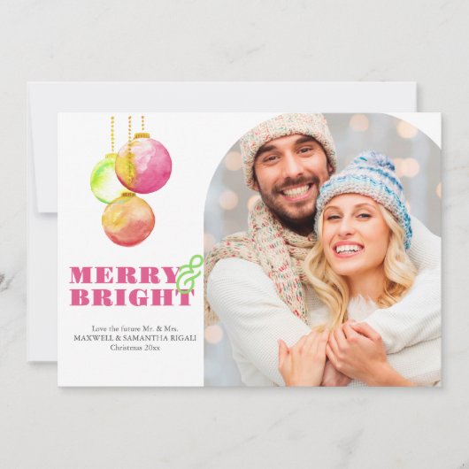 Vrolijk & Helder Moderne Foto Kerst Kaarten (Voorkant)