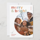 Vrolijk & Helder Moderne Kleurrijke Kerstmisfoto Feestdagenkaart (Voorkant)