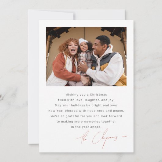 Vrolijk & Helder Moderne Kleurrijke Kerstmisfoto Feestdagenkaart (Achterkant)