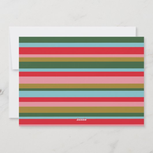 Vrolijk & Helder Moderne Kleurrijke Kerstmisfoto Feestdagenkaart (Achterkant)