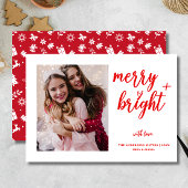 Vrolijk helder moderne rode foto kerst feestdagenkaart