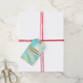 Vrolijk & helder | Pastel Groen Gradiënt & Goud Cadeaulabel (Met Touw)