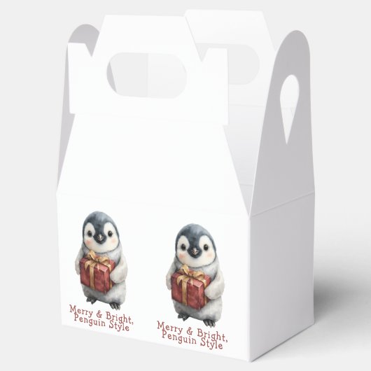 Vrolijk & Helder Pinguïn Kerstmis Bedankdoosjes (Geopend)