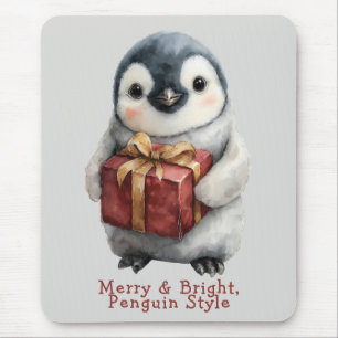 Vrolijk & Helder Pinguïn Kerstmis Muismat
