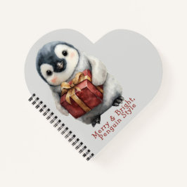 Vrolijk & Helder Pinguïn Kerstmis Notitieboek