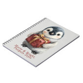 Vrolijk & Helder Pinguïn Kerstmis Notitieboek (Linkerzijde)