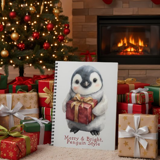Vrolijk & Helder Pinguïn Kerstmis Notitieboek