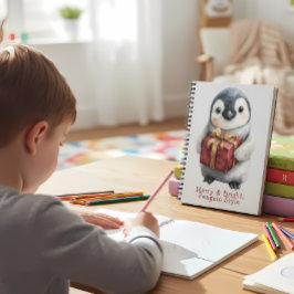 Vrolijk & Helder Pinguïn Kerstmis Notitieboek