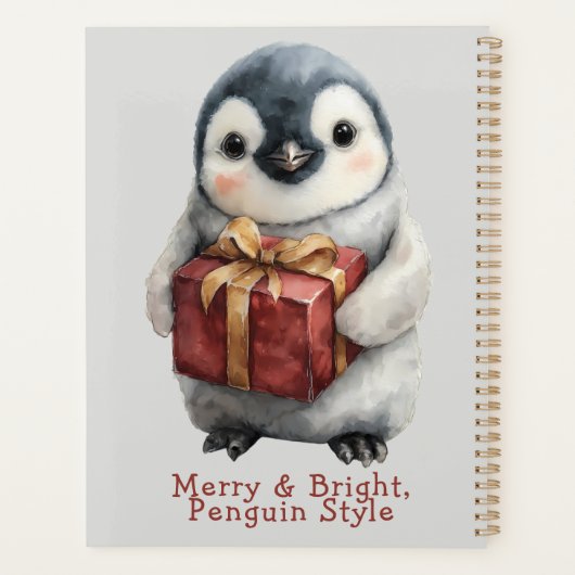 Vrolijk & Helder Pinguïn Kerstmis Planner (Achterkant)
