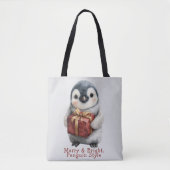 Vrolijk & Helder Pinguïn Kerstmis Tote Bag (Voorkant)